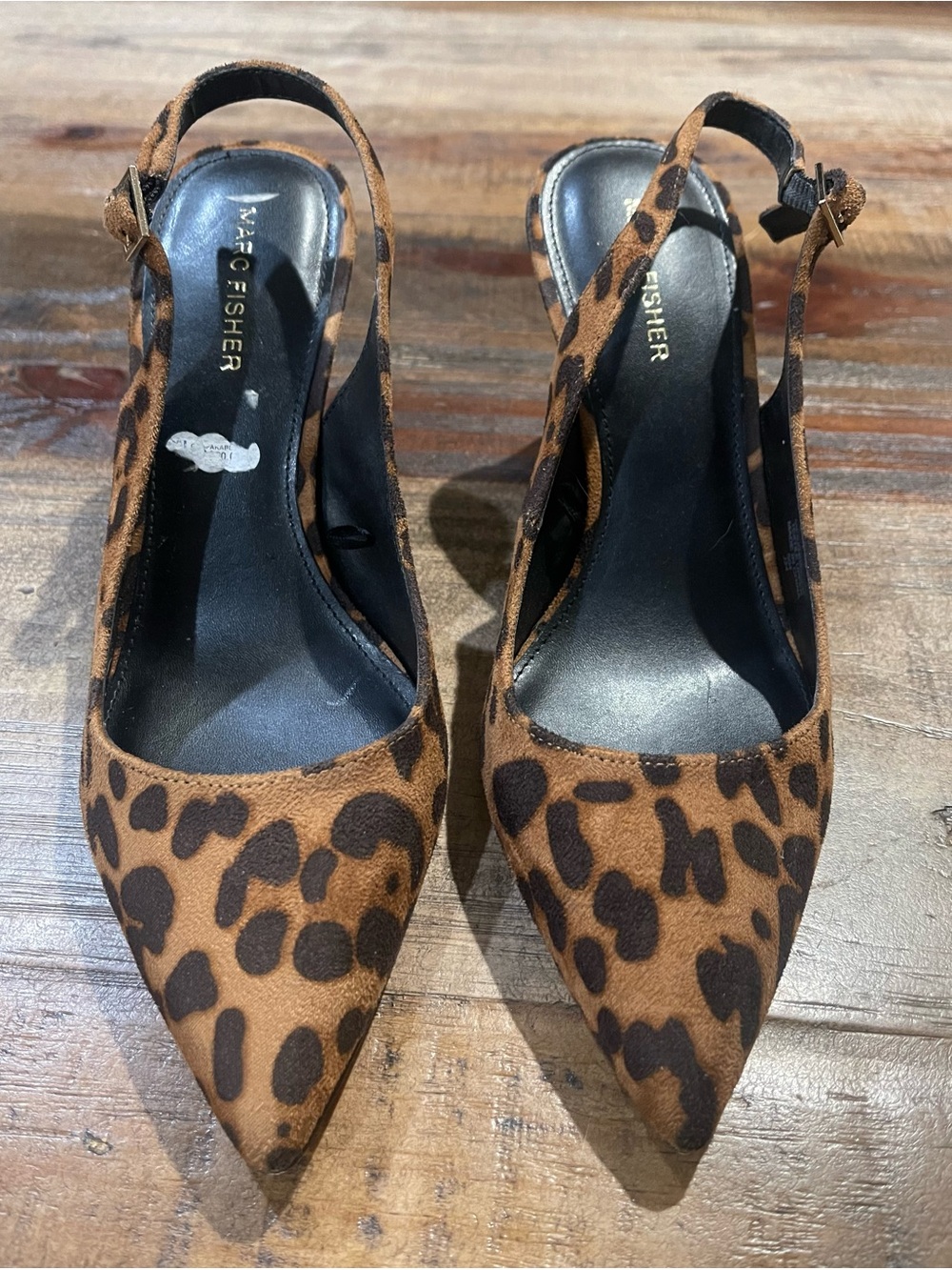 Marc Fisher Leopard-Print Pointed Slingback Pumps - Brown/Black